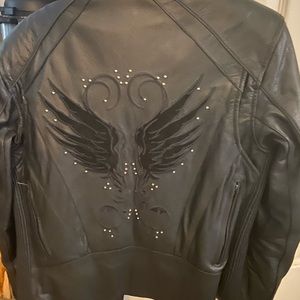 Leather motorcycle jacket size S